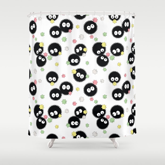 Cute Soot Sprites with Candy Shower Curtain