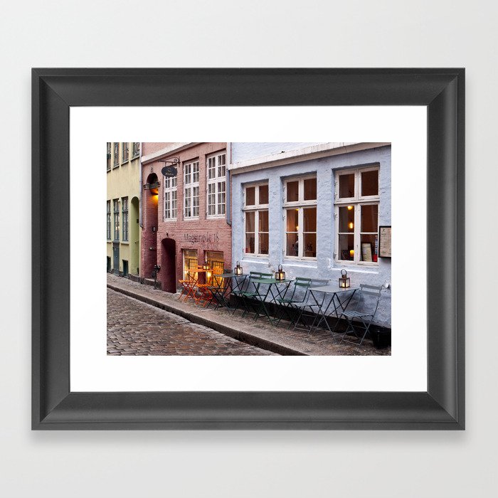 Copenhagen Sidewalk Cafe Framed Art Print