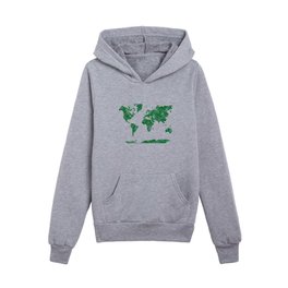 watercolor world map Kids Pullover Hoodies