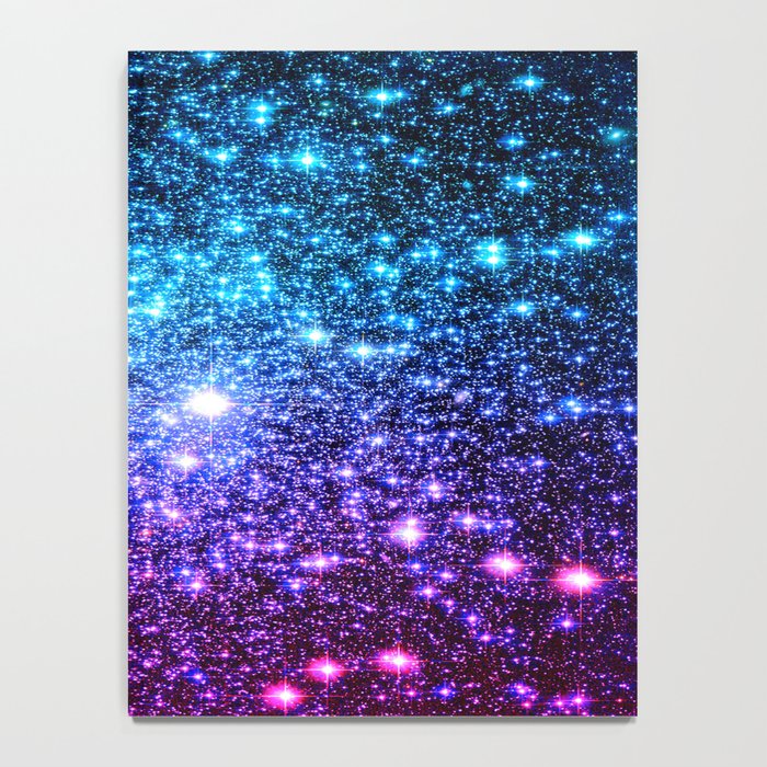 Glitter Galaxy Stars Turquoise Blue Purple Hot Pink