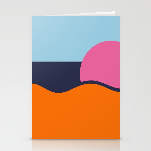 Colorful Sunset Minimalistic Art Print Design Stationery Cards