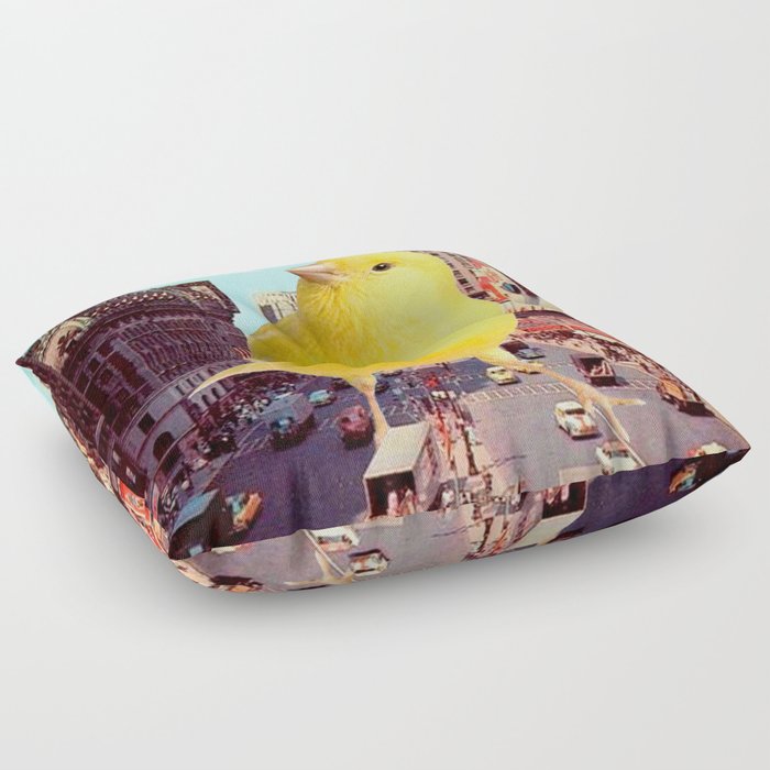 Canary in the City Floor Pillow