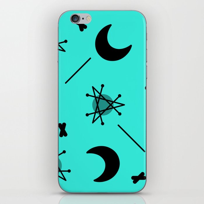 Moons & Stars Atomic Era Abstract Turquoise iPhone Skin