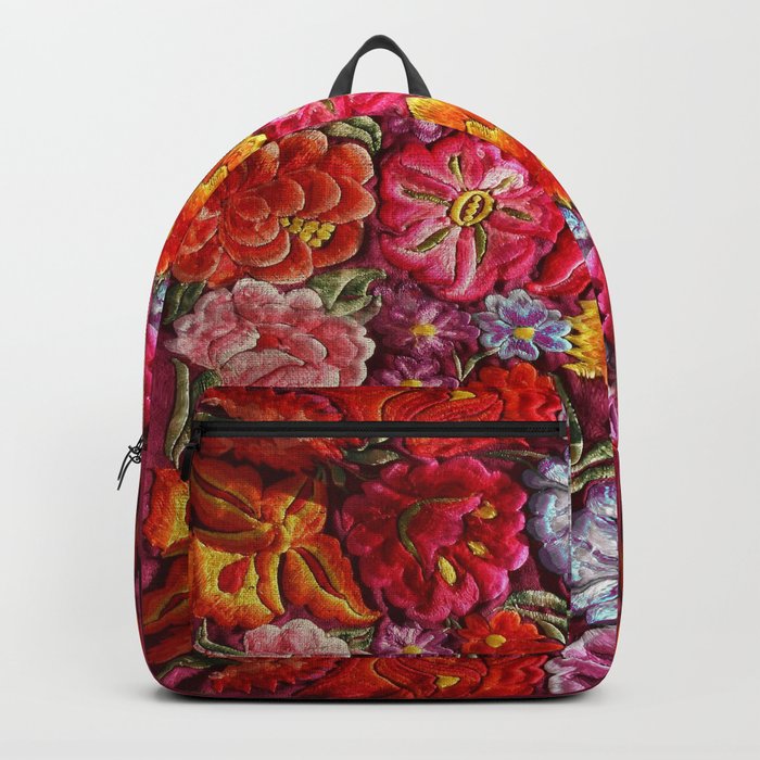 Rose embroidered deals backpack