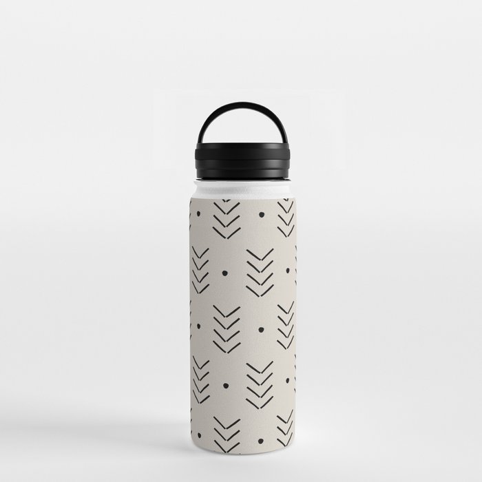 Arrow Lines Geometric Pattern 12 in creamy grey Water Bottle