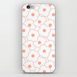 Peach Flowers Simple Pop-Art Minimal Floral Pattern iPhone Skin