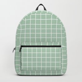 Minimalism Window Pane Grid, Sage Green Backpack