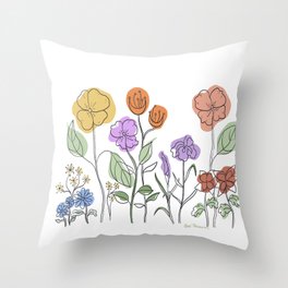 Floral Garden Throw Pillow