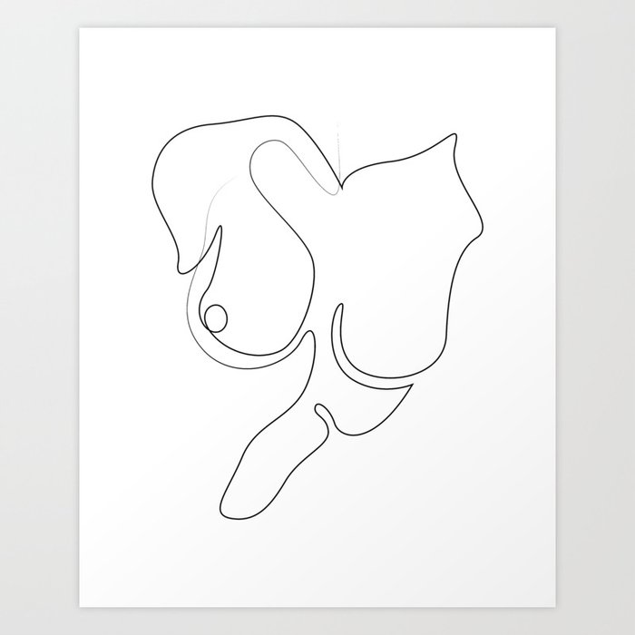 one line nude - n_6_19 Art Print