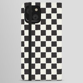 Checkered Black and Natural (small) iPhone Wallet Case