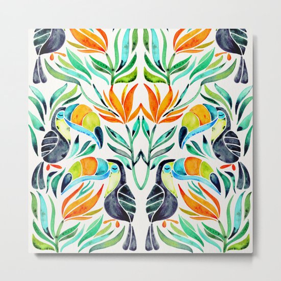 Tropical Toucans Metal Print