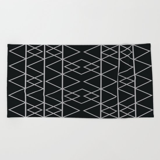Triangles In Silver Beach Towel