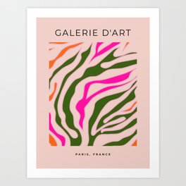 Colorful Abstract Shapes - Green Pink Orange  Art Print