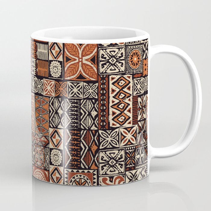 Hawaiian style tapa tribal fabric abstract patchwork vintage vintage pattern Coffee Mug