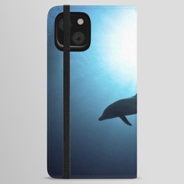 Silhouetted Dolphin underwater  iPhone Wallet Case
