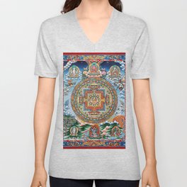 Tibetan Buddhist Mandala Vajrayana Teachings V Neck T Shirt