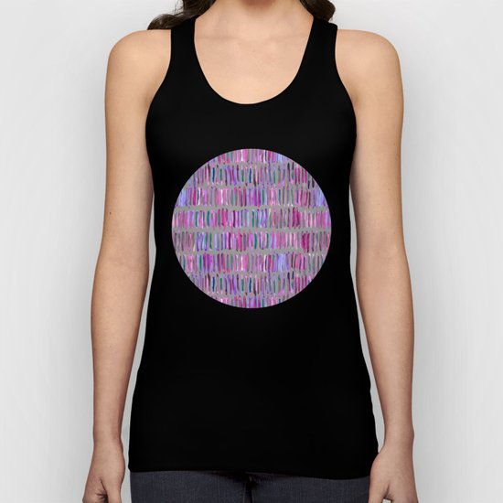 Messy Watercolor Stripes in Pink and Purple Unisex Tank Top