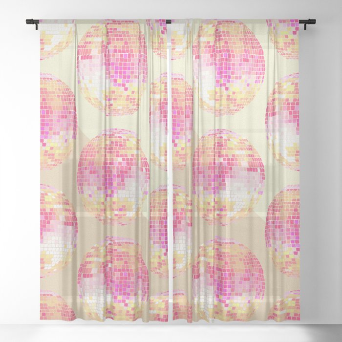 Disco Ball – Pink Ombré Sheer Curtain