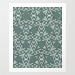 Minimal Arch Pattern, Neutral Green Art Print