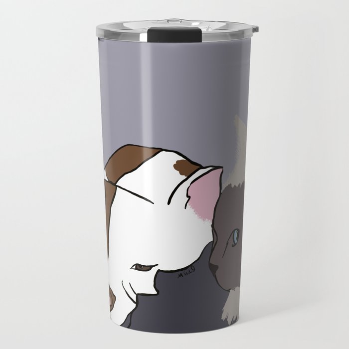 A Pit Bull and Her Kitty Travel Mug