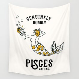 "Pisces: Genuinely Bubbly Bath Co." Zodiac-Inspired Art  Wall Tapestry