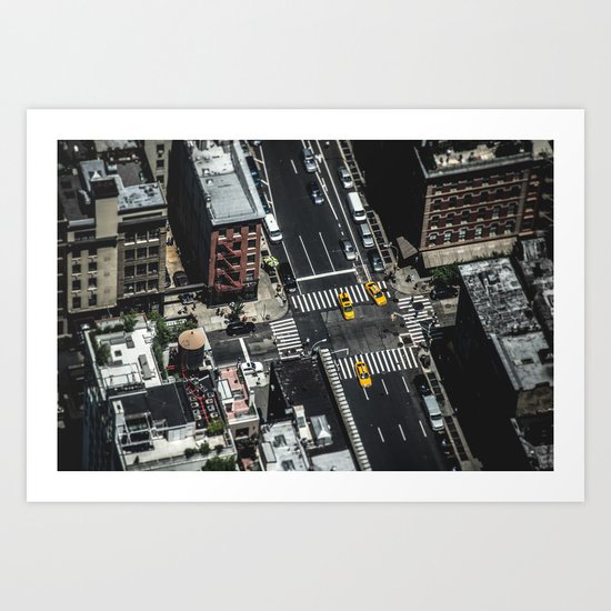 Little Yellow Cabs Art Print