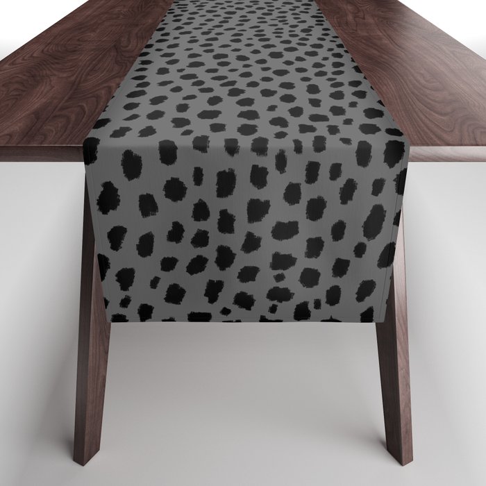 Dalmatian Spots (black/gray) Table Runner