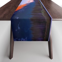 Canada Photography - Dock By The Lake And Beautiful Landscape Table Runner