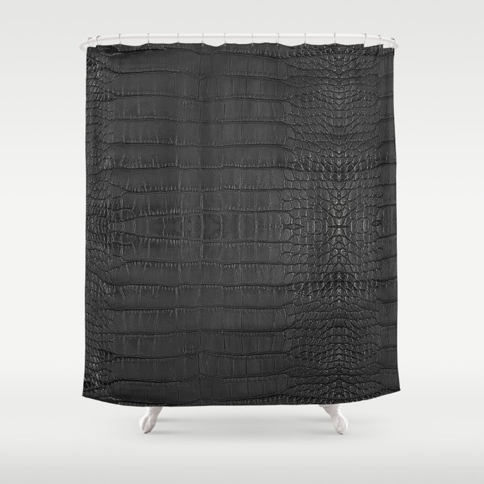 Alligator Black Leather Shower Curtain By Loolyelzayat Society6 Alligator Black Leather Shower Curtain