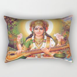Goddess Saraswati Seated on Lotus Rectangular Pillow