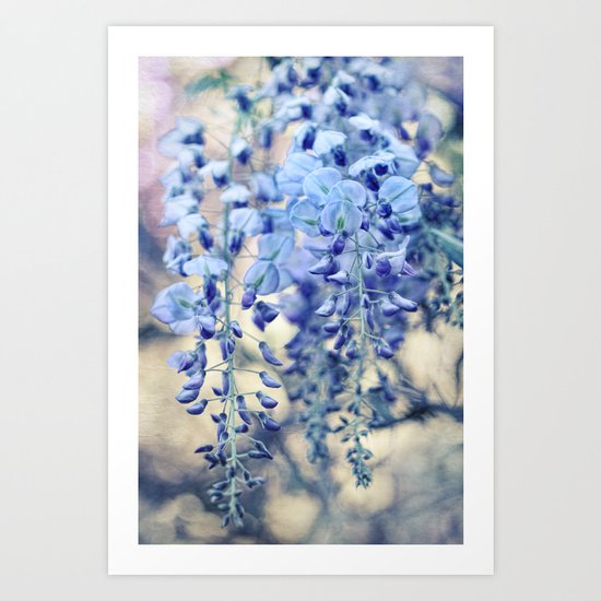 Textured Wisteria in Vintage Pastels Art Print