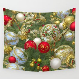 Amazing Christmas Vintage Ornaments 13 Wall Tapestry