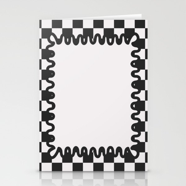 Checkerboard - Black and White Stationery Cards