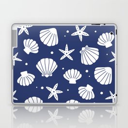 Seashell Pattern (navy blue/white) Laptop Skin