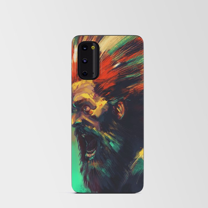 Fantasy Bearded Viking Berserker Portrait - Rusted Copper Android Card Case