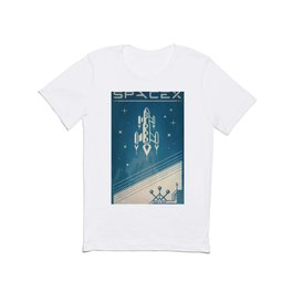 SpaceX retro-futuristic poster design T Shirt | Spacex, Futuristic, Retro, Vector, Space, Science, Graphicdesign, Poster, Vintage, Rocket 
