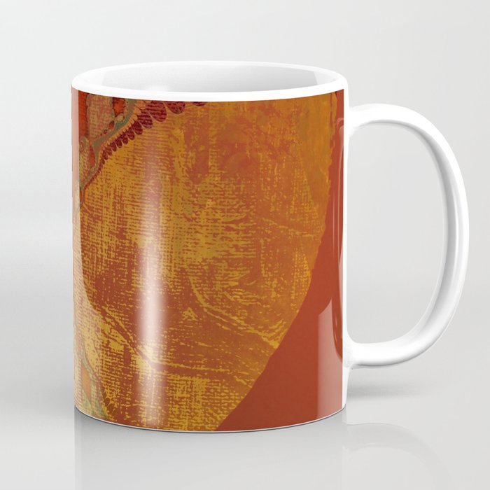 Southwestern Sunset Heart - grungy heart, copper orange ochre boho Coffee Mug