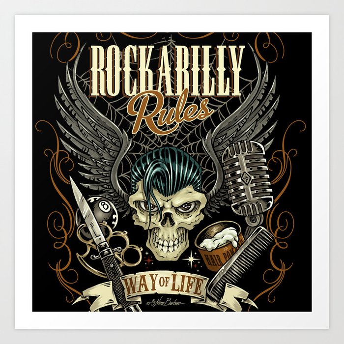 Rockabilly Rules Way of Life Art Print