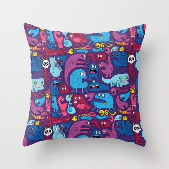 Mo' Monsters Mo' Problems Throw Pillow