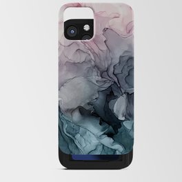 Blush and Paynes Gray Flowing Abstract Reflect iPhone Card Case