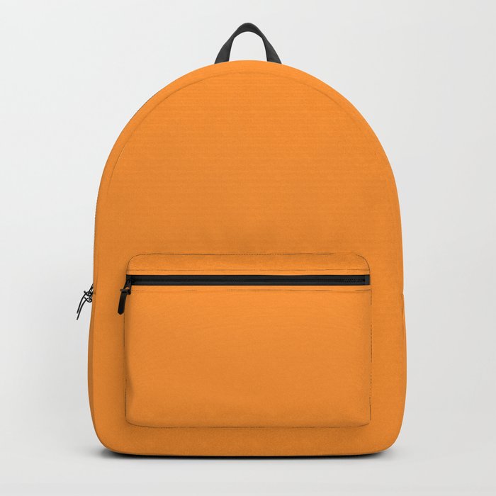 DEEP SAFFRON SOLID COLOR. Light Orange Plain Pattern  Backpack