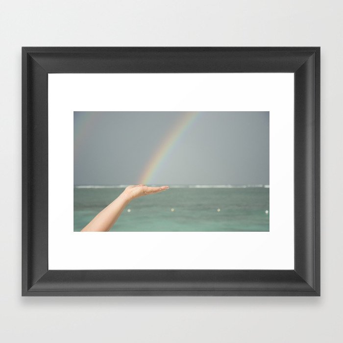 Rainbow Hand Framed Art Print