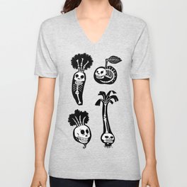 X-rays vegetables (black background) V Neck T Shirt