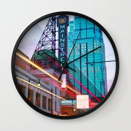 One Kansas City Place And Main Street Light Trails Wall Clock | Traffic, Cityplace, Kansascity, Gregoryballos, Colorful, Photo, Longexposure, Mainstreet, Fineart, Sunset 