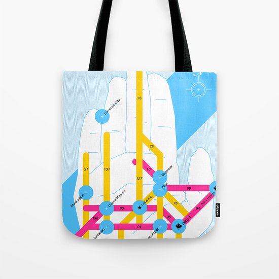 Michigan Highway System Tote Bag