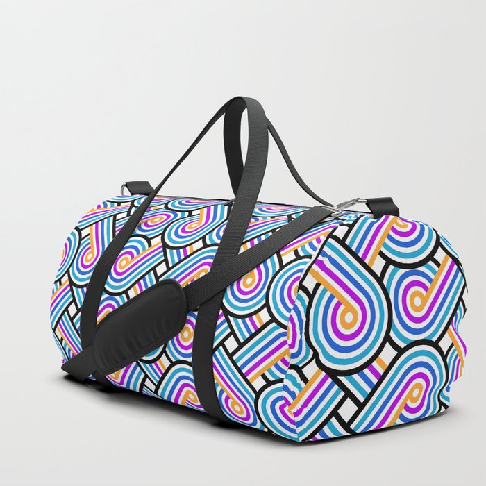 Celtic Knot Modern Stripes Seamless Pattern Duffle Bag