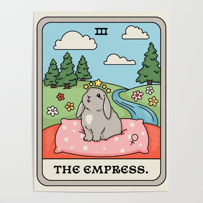 The Empress Bunny Tarot Card Poster