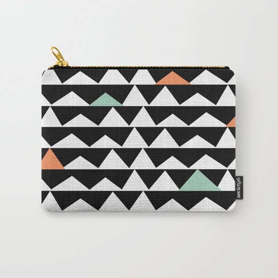 Tribal Triangles, Geometric Aztec Andes Pattern Carry-All Pouch