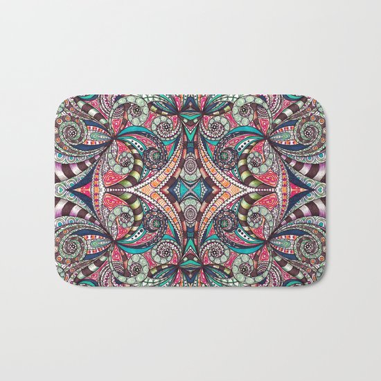 Drawing Floral Zentangle G237 Bath Mat