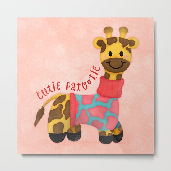 Cutie Patootie Giraffe Metal Print